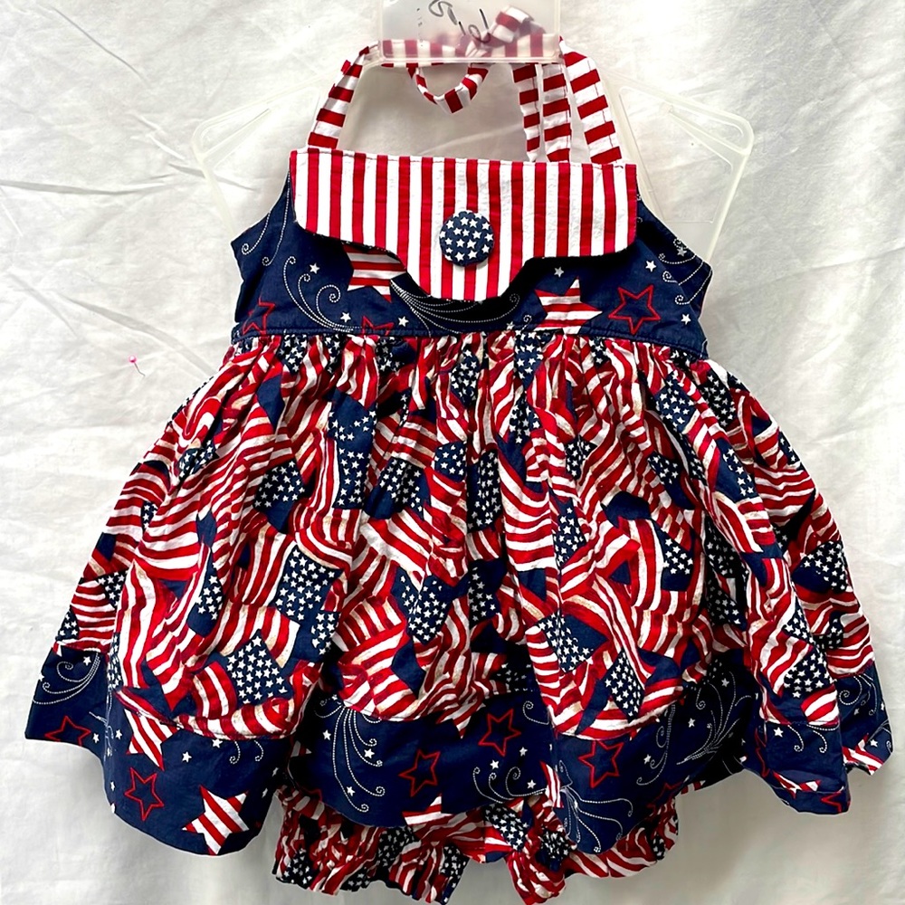 Halter 2 piece set American flag girl sz 2t-3t